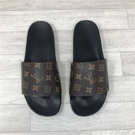 louis vuitton sliders|louis vuitton monogram sliders.